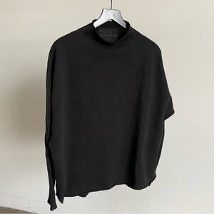 $228 New Black Frank & Eileen Effie L/S Funnel Neck Capelet Sweatshirt #2 Sz S